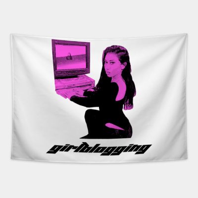 Kali Uchis On The Computer Y2K Girlblogger Tapestry Official Haikyuu Merch