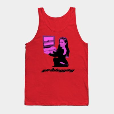 Kali Uchis On The Computer Y2K Girlblogger Tank Top Official Haikyuu Merch